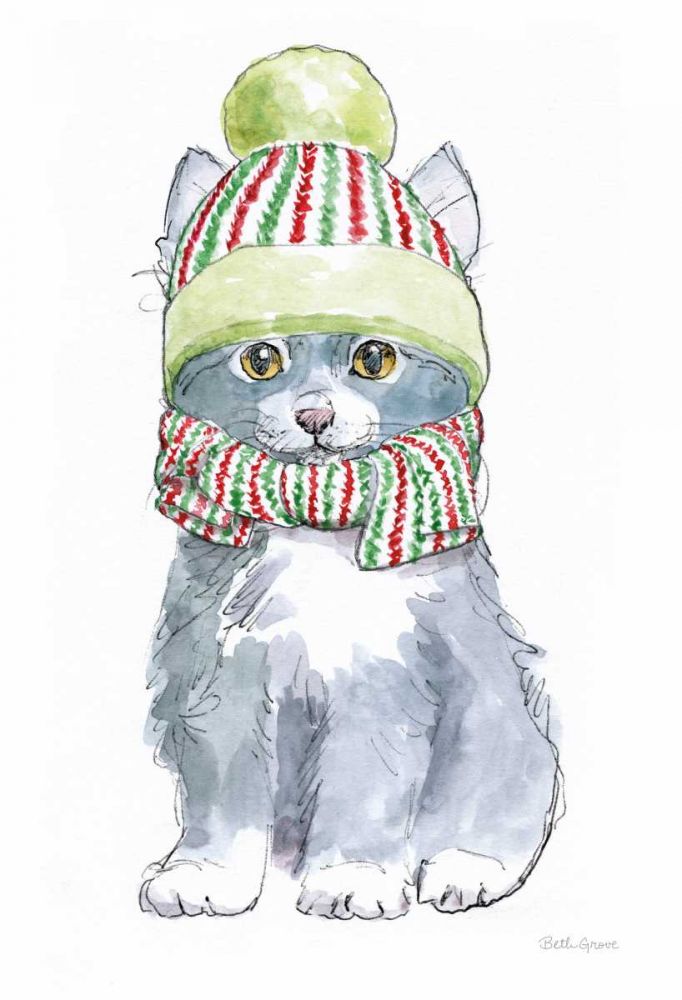 Christmas Kitties II art print by Beth Grove for $57.95 CAD