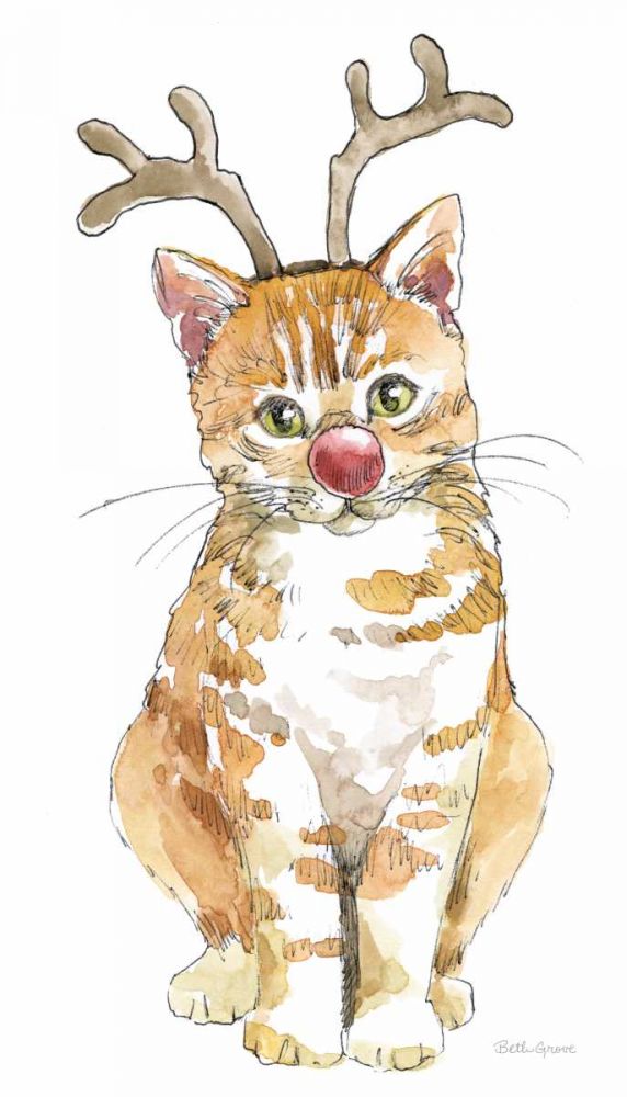 Christmas Kitties III art print by Beth Grove for $57.95 CAD