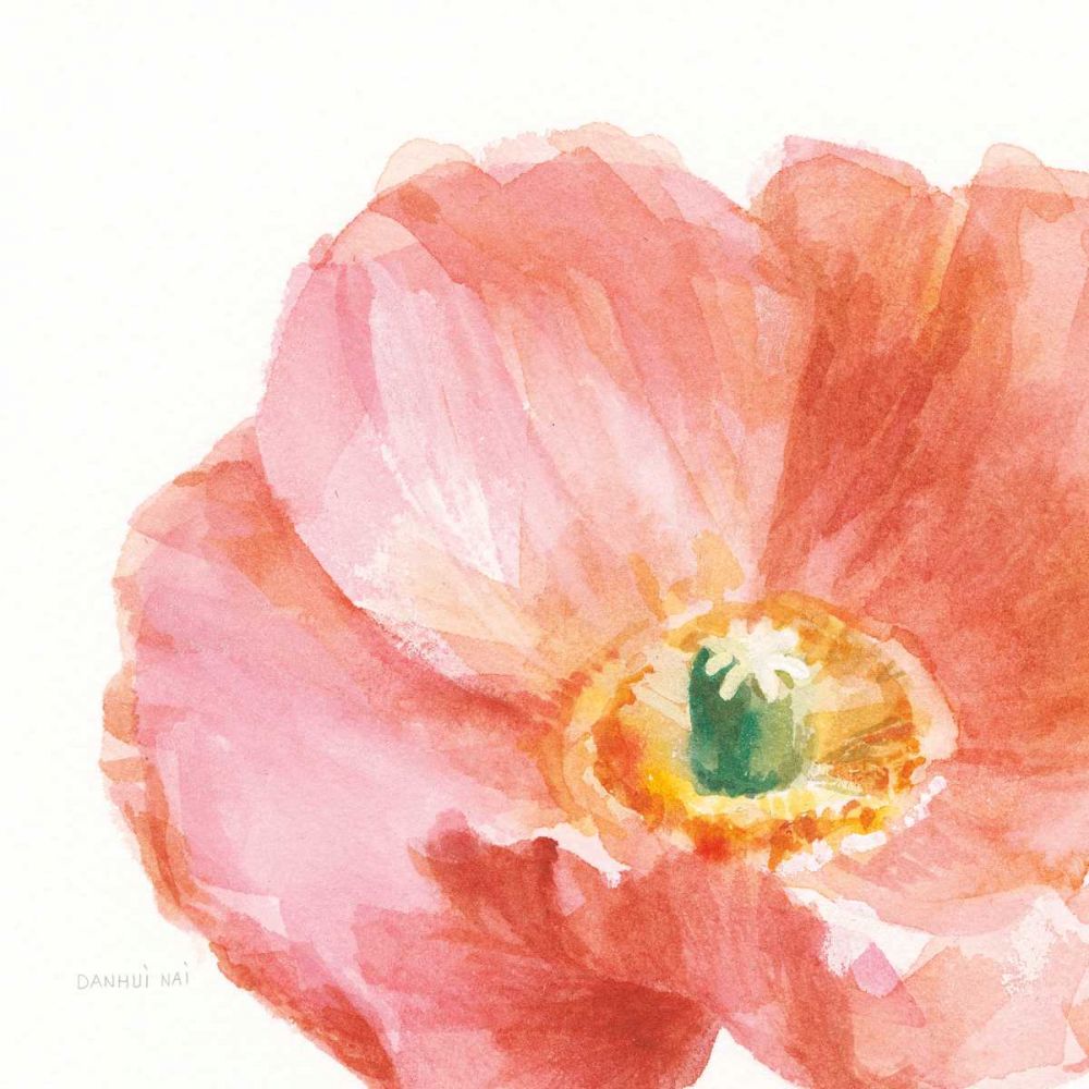 Garden Poppy Flipped on White Crop art print by Danhui Nai for $57.95 CAD