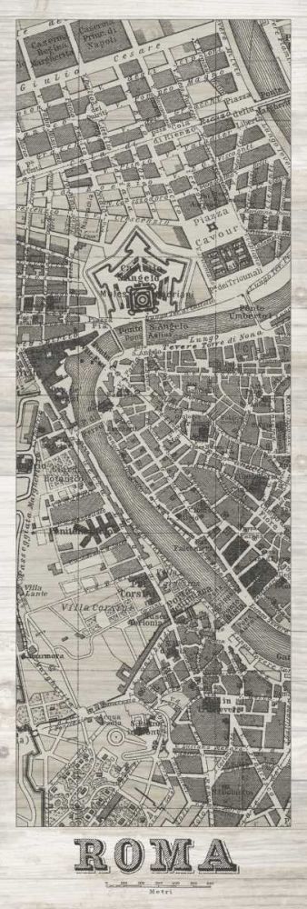 Roma Map Panel in Wood art print by Wild Apple Portfolio for $57.95 CAD