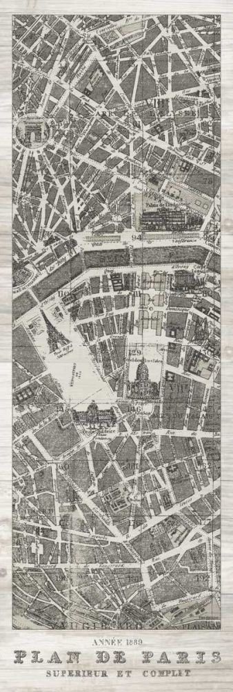 Plan de Paris Panel in Wood art print by Wild Apple Portfolio for $57.95 CAD