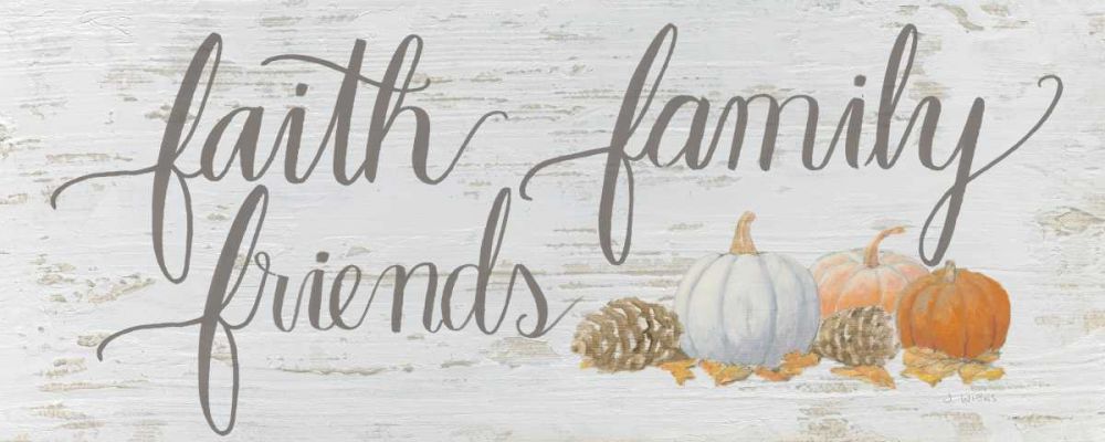 Beautiful Bounty Sign III Faith Family Friends Script art print by James Wiens for $57.95 CAD