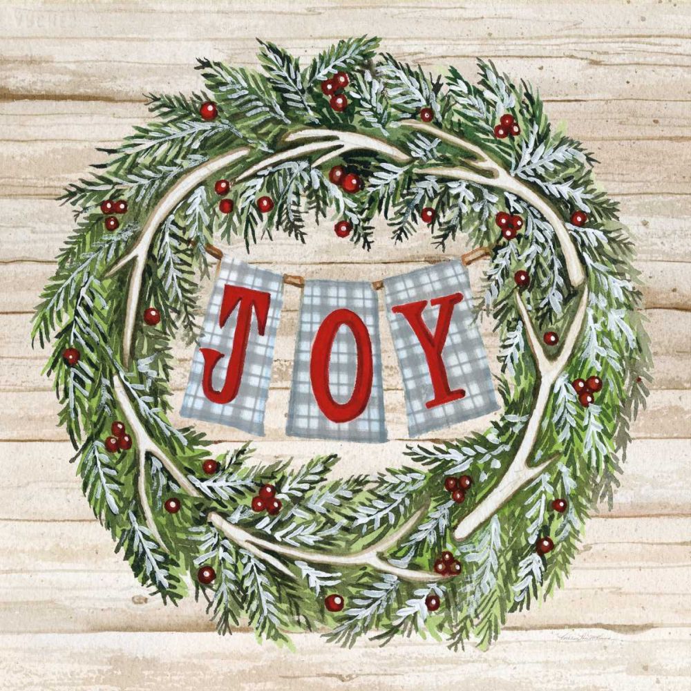 Holiday Saying I on Wood Plaid art print by Kathleen Parr McKenna for $57.95 CAD