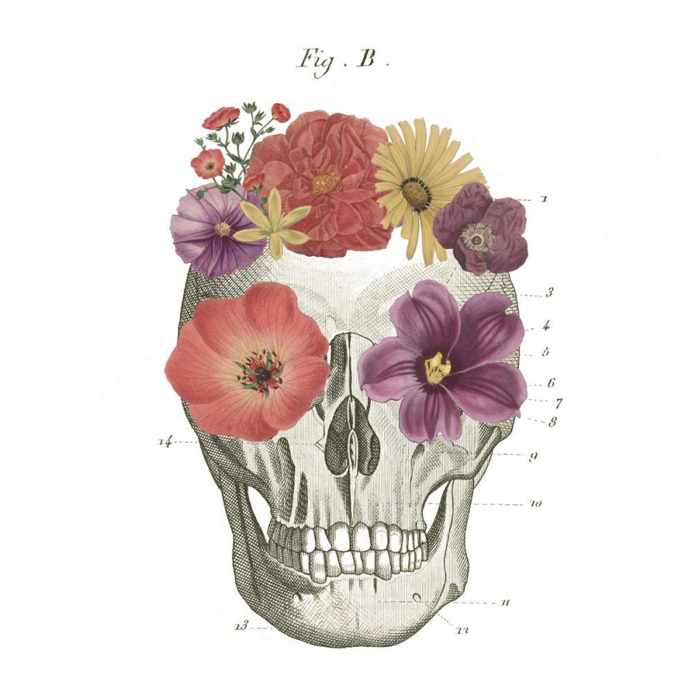 Floral Skull II art print by Wild Apple Portfolio for $57.95 CAD