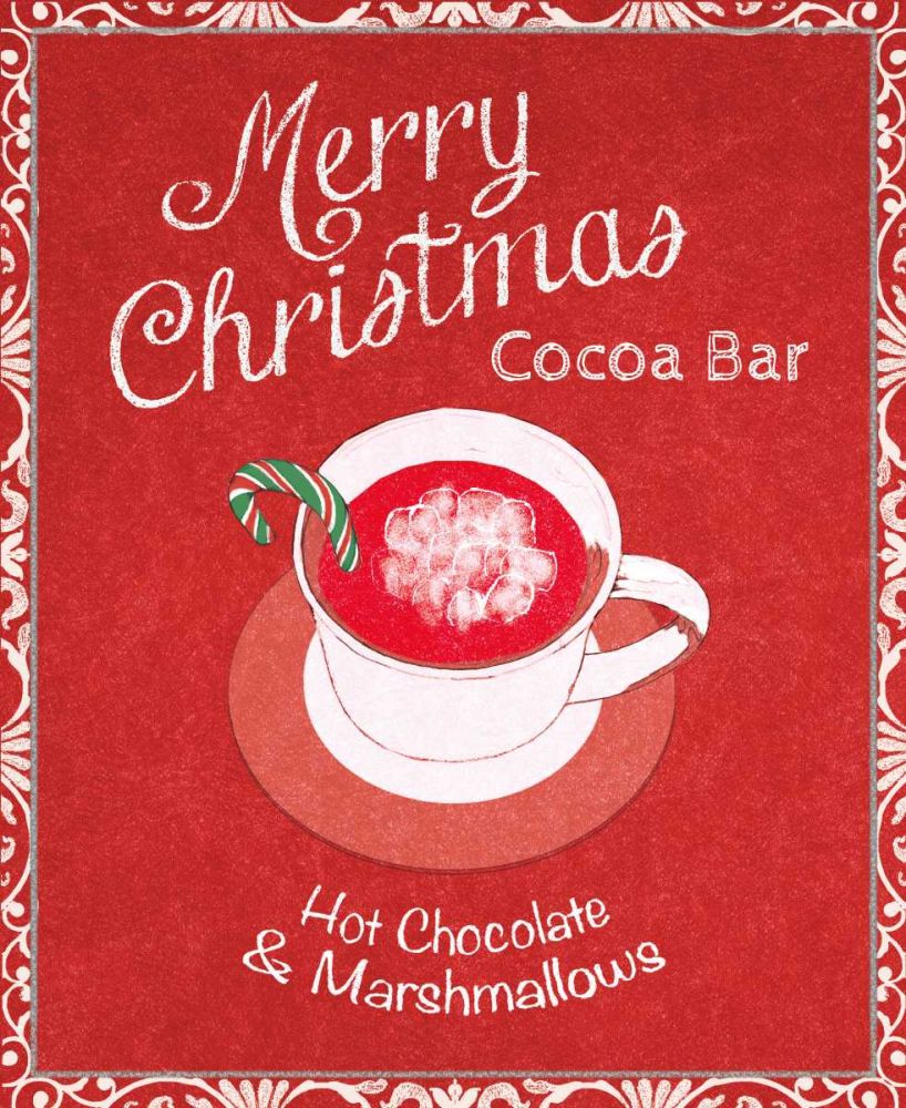 Chalkboard Christmas Signs IV on Red art print by Beth Grove for $57.95 CAD