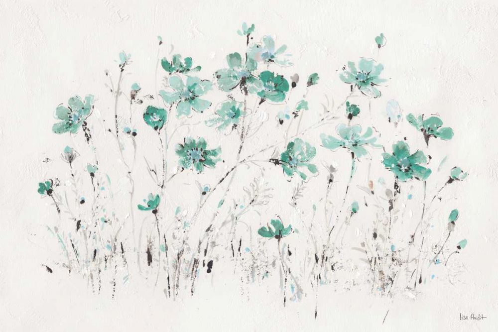 Wildflowers I Turquoise art print by Lisa Audit for $57.95 CAD