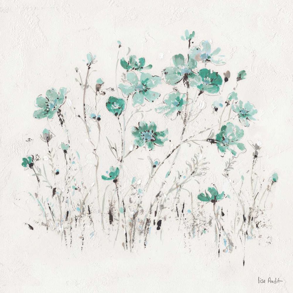 Wildflowers II Turquoise art print by Lisa Audit for $57.95 CAD
