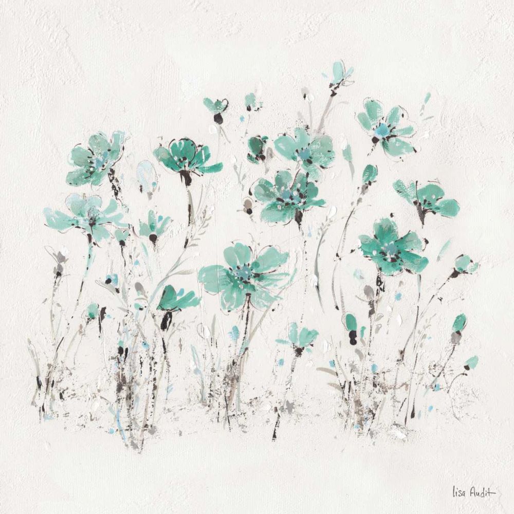 Wildflowers III Turquoise art print by Lisa Audit for $57.95 CAD