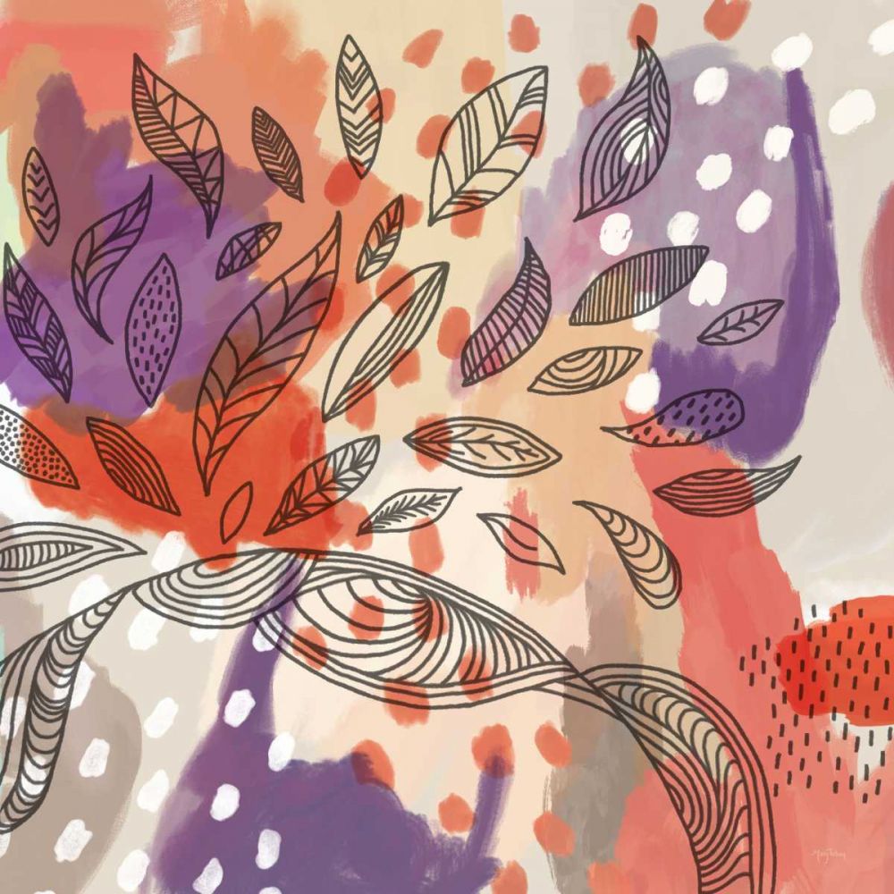 Bright Life I Red Yellow Line Crop art print by Mary Urban for $57.95 CAD