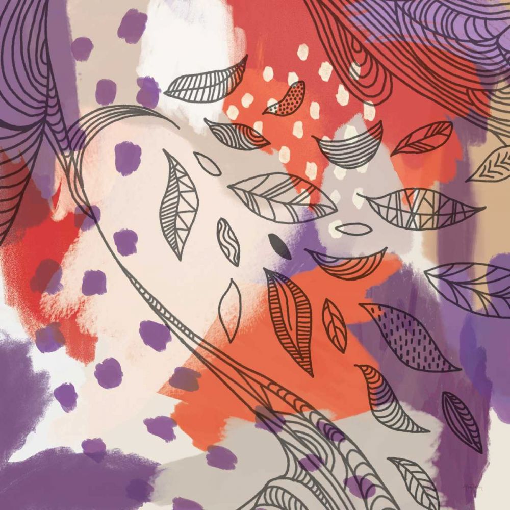 Bright Life II Red Yellow Line Crop art print by Mary Urban for $57.95 CAD