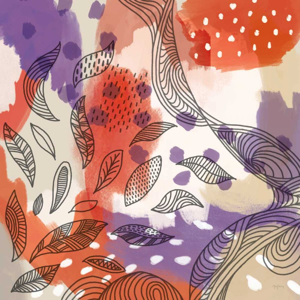 Bright Life III Red Yellow Line Crop art print by Mary Urban for $57.95 CAD