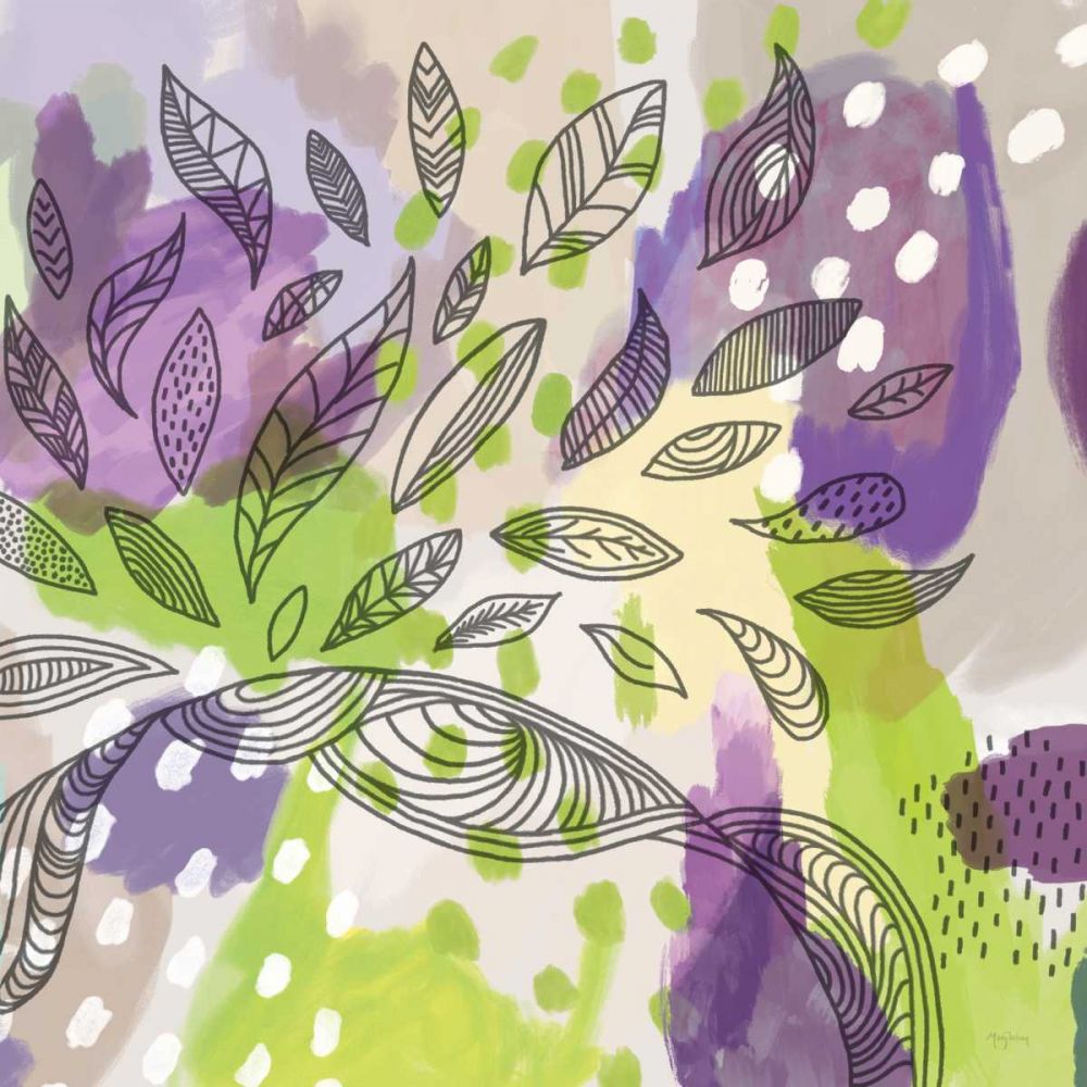 Bright Life I Purple Yellow Line Crop art print by Mary Urban for $57.95 CAD