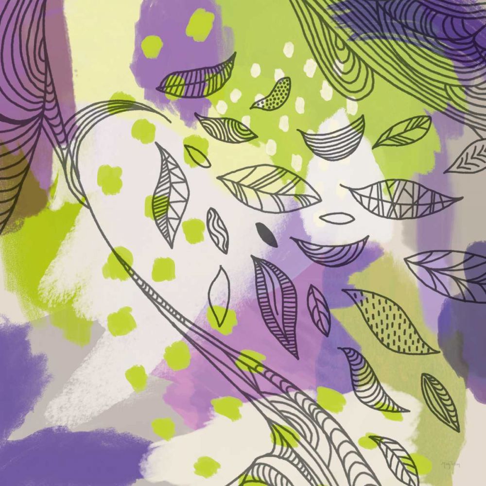 Bright Life II Purple Yellow Line Crop art print by Mary Urban for $57.95 CAD