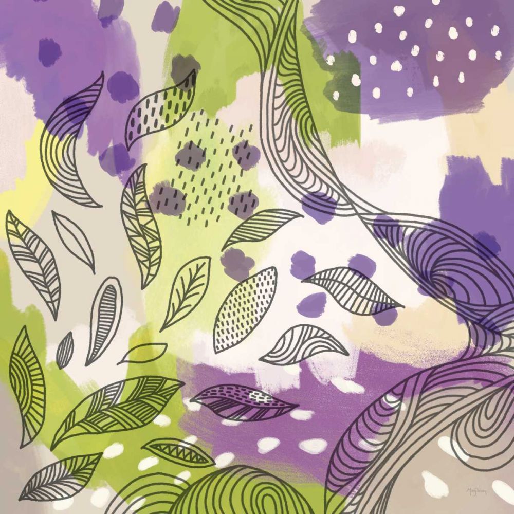 Bright Life III Purple Yellow Line Crop art print by Mary Urban for $57.95 CAD