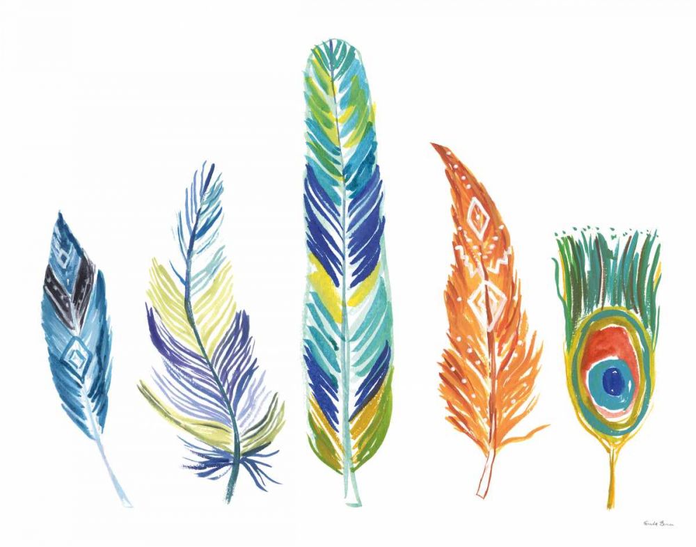 Rainbow Feathers III art print by Farida Zaman for $57.95 CAD