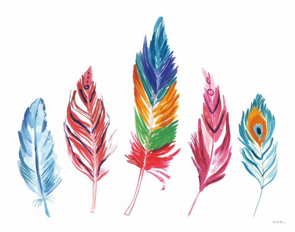 Rainbow Feathers IV art print by Farida Zaman for $57.95 CAD
