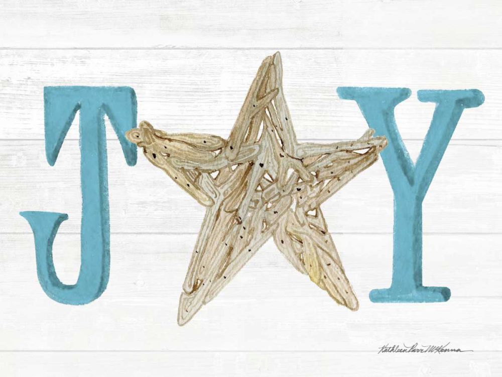 Coastal Holiday Ornament X Joy art print by Kathleen Parr McKenna for $57.95 CAD