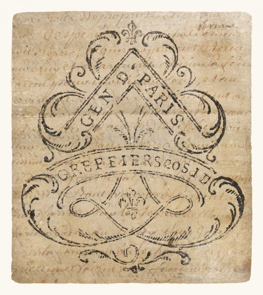 Vintage Letter Crest I Antique Border V2 art print by Wild Apple Portfolio for $57.95 CAD