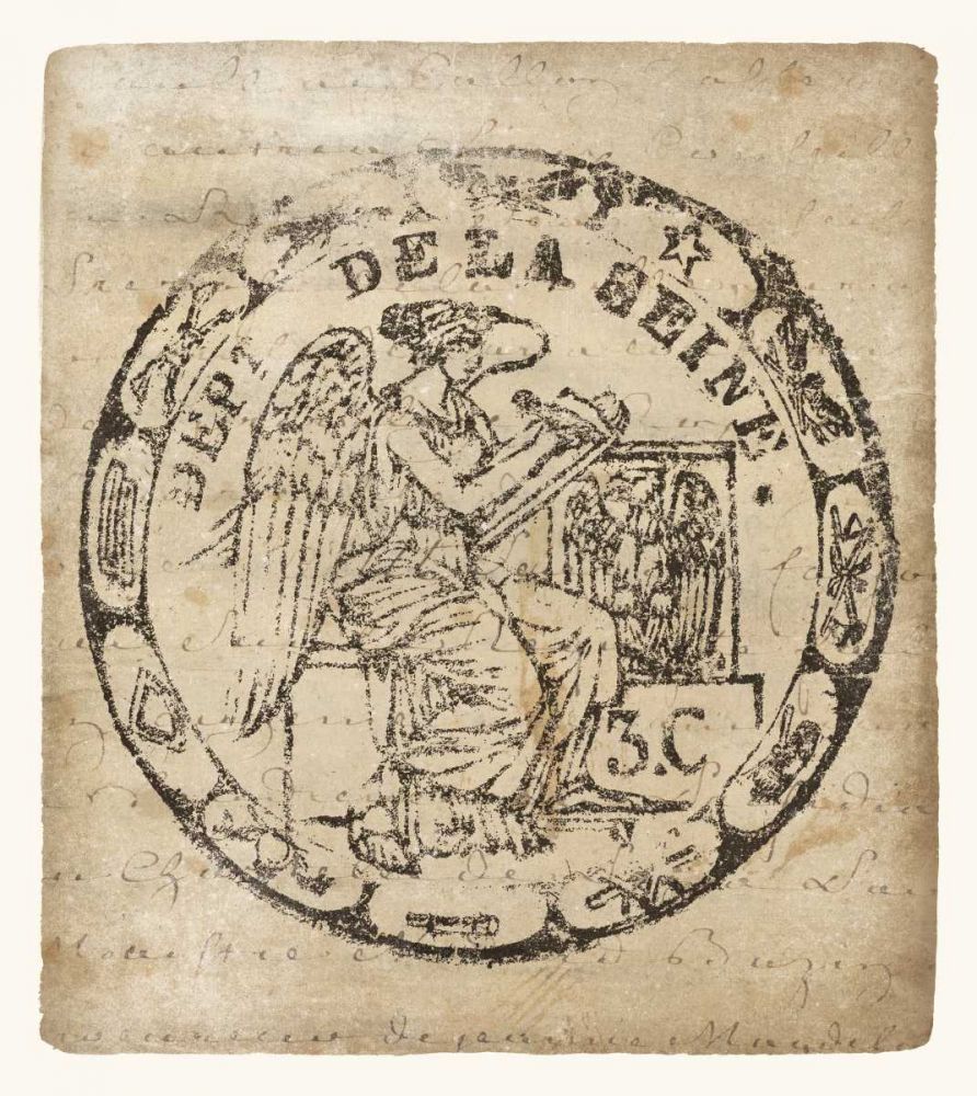 Vintage Seal VI Antique Border v2 art print by Wild Apple Portfolio for $57.95 CAD
