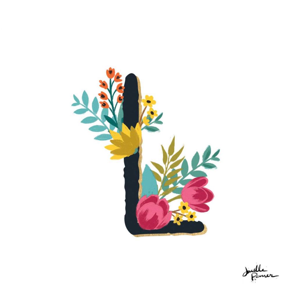 Romantic Luxe Monogram L Black art print by Janelle Penner for $57.95 CAD