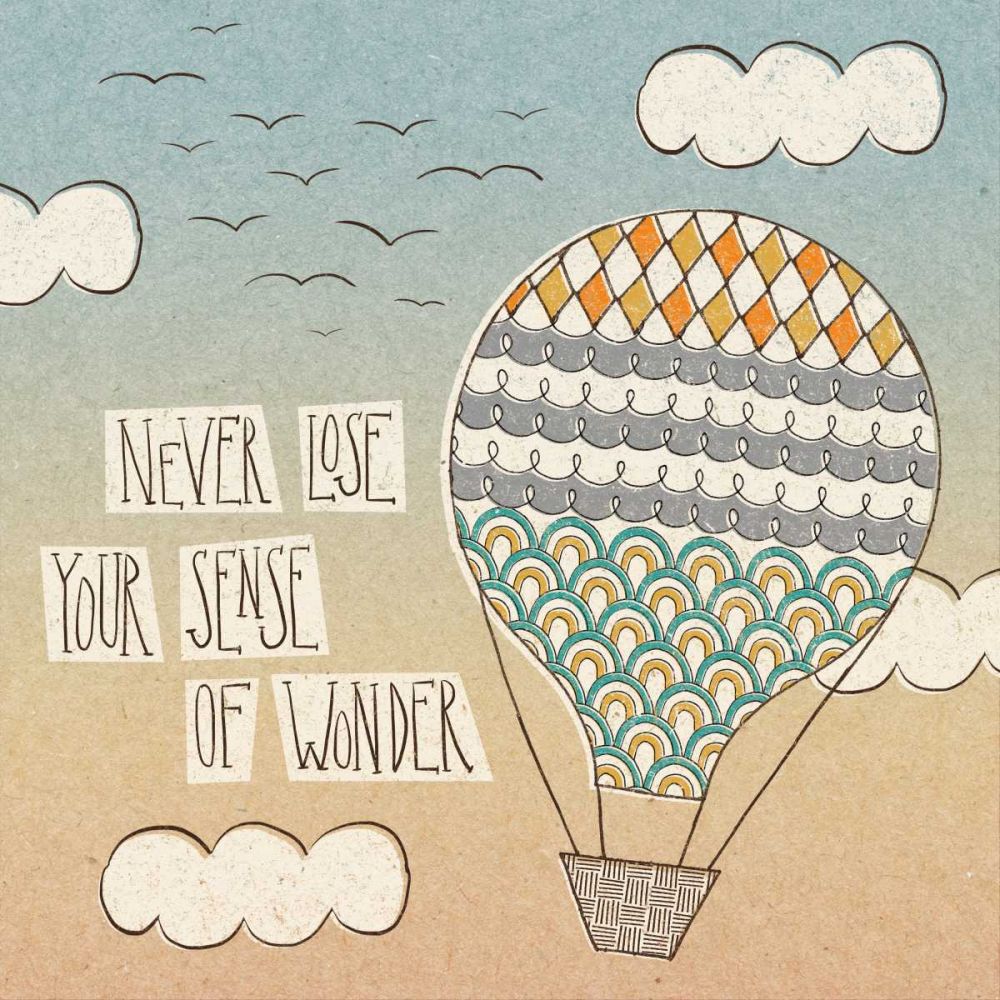 Up Up and Away Wonder Teal art print by Laura Marshall for $57.95 CAD