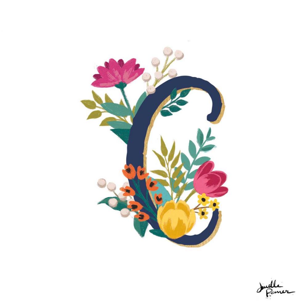 Romantic Luxe Monogram C Navy art print by Janelle Penner for $57.95 CAD