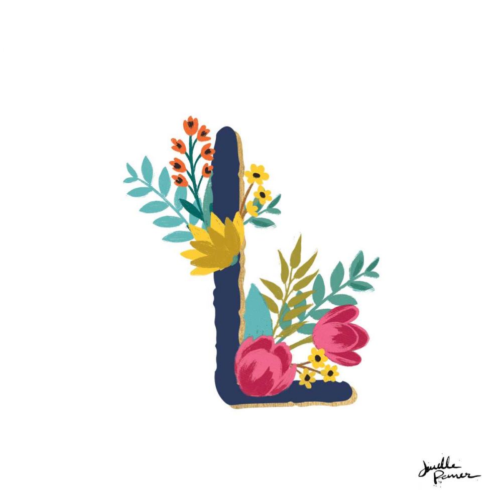 Romantic Luxe Monogram L Navy art print by Janelle Penner for $57.95 CAD