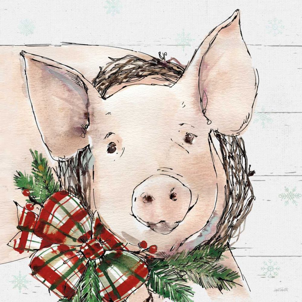 Holiday on the Farm VII on Gray art print by Anne Tavoletti for $57.95 CAD