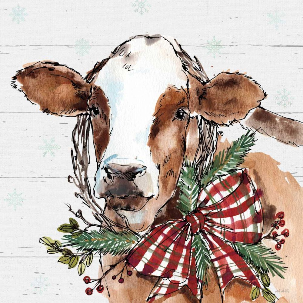 Holiday on the Farm VIII on Gray art print by Anne Tavoletti for $57.95 CAD