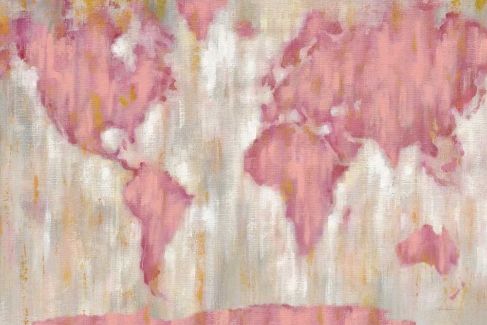 Blushing World Map v2 Crop art print by Silvia Vassileva for $57.95 CAD