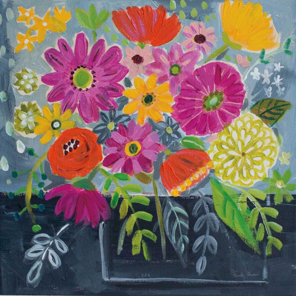 Folk Floral I art print by Farida Zaman for $57.95 CAD