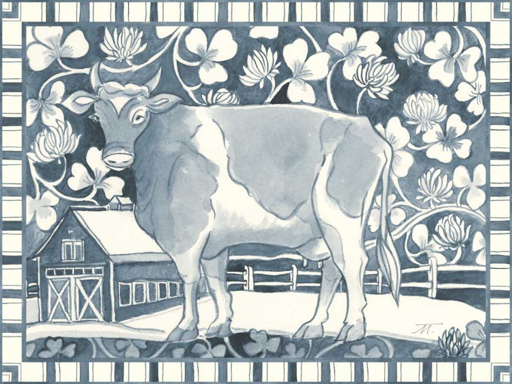 Farm Life II Stripe Border art print by Miranda Thomas for $57.95 CAD