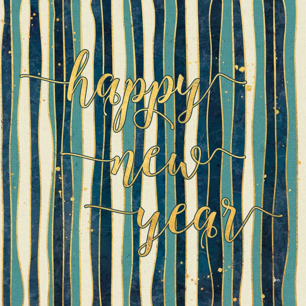 Coastal Lace Happy New Year Stripes art print by Jess Aiken for $57.95 CAD