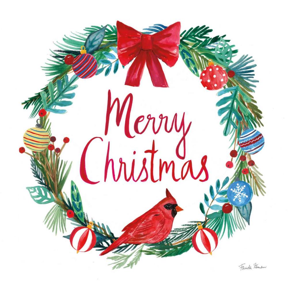 Holiday Wreath IV art print by Farida Zaman for $57.95 CAD