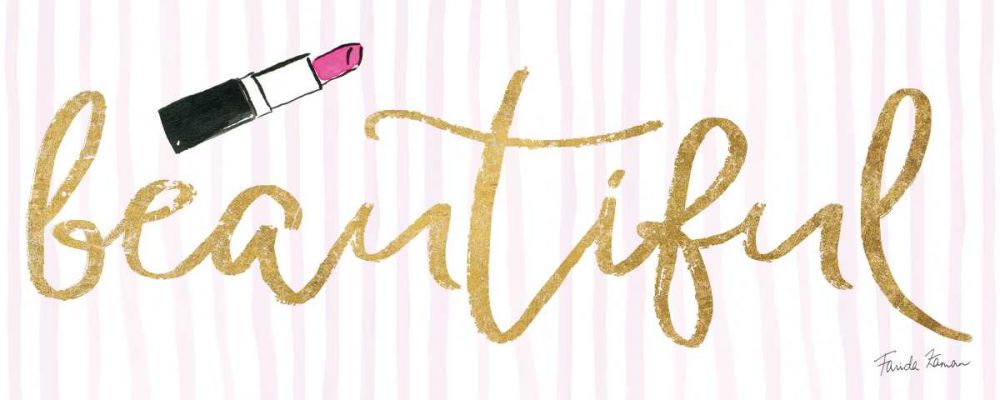Think Pink IV Gold art print by Farida Zaman for $57.95 CAD