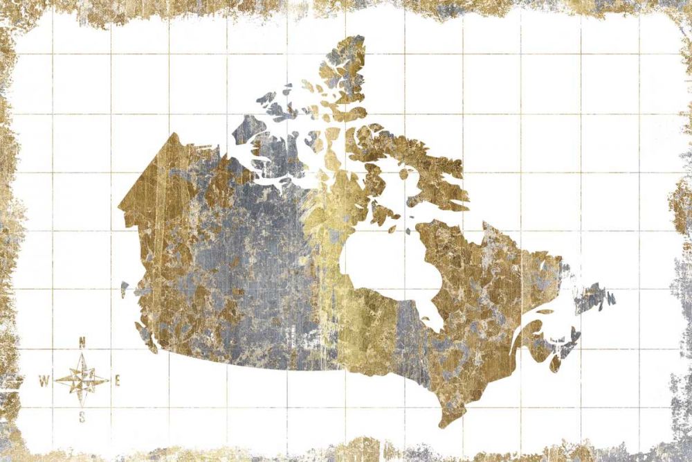 Gilded Map Canada art print by Wild Apple Portfolio for $57.95 CAD