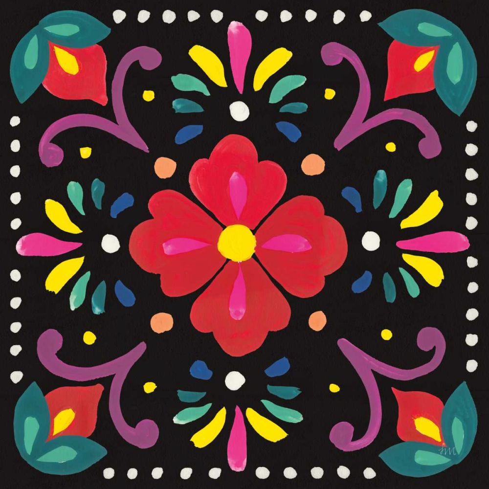 Floral Fiesta Tile XII art print by Laura Marshall for $57.95 CAD