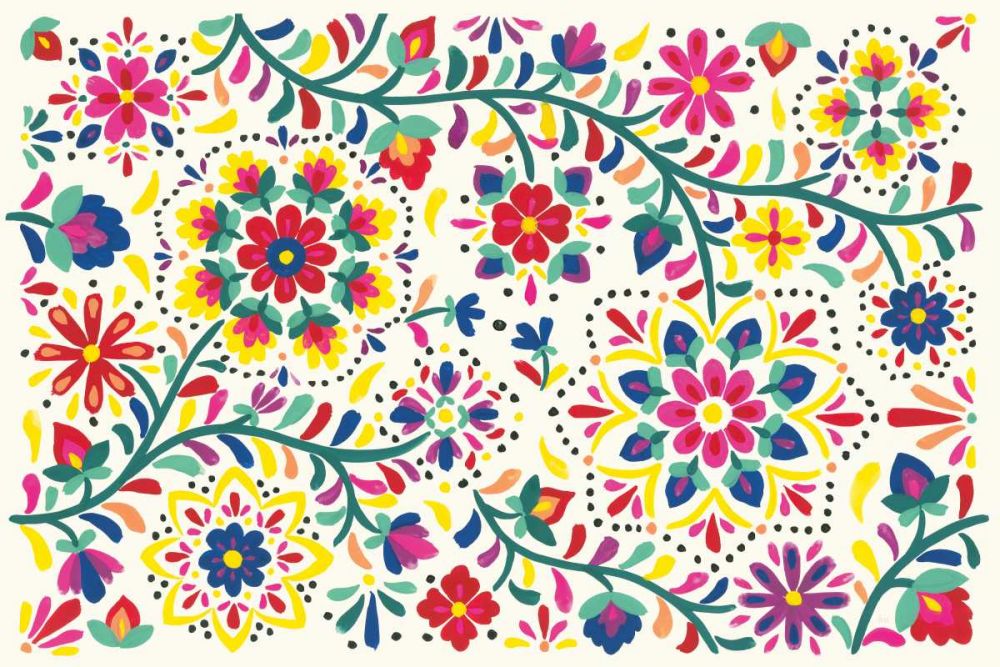 Floral Fiesta White I art print by Laura Marshall for $57.95 CAD