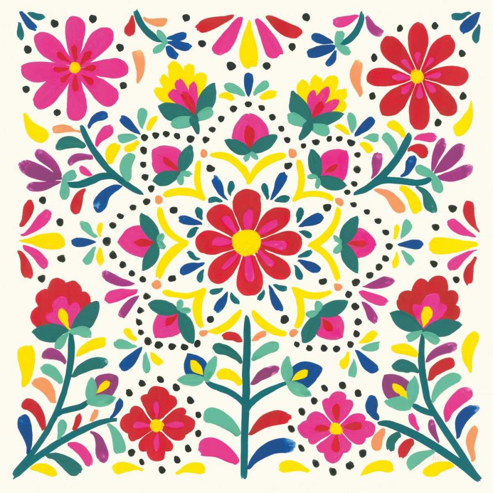 Floral Fiesta White II art print by Laura Marshall for $57.95 CAD