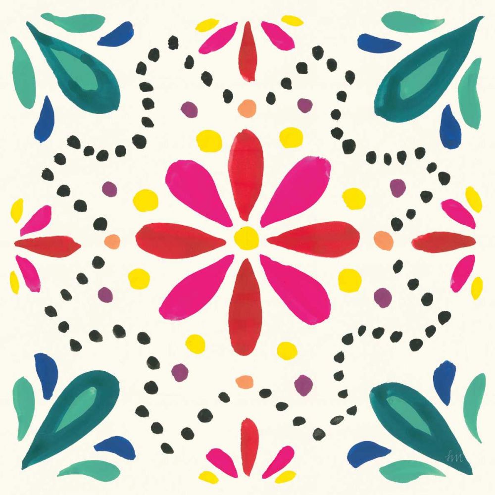 Floral Fiesta White Tile II art print by Laura Marshall for $57.95 CAD