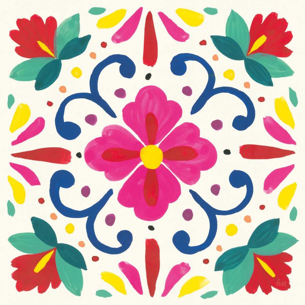 Floral Fiesta White Tile VII art print by Laura Marshall for $57.95 CAD