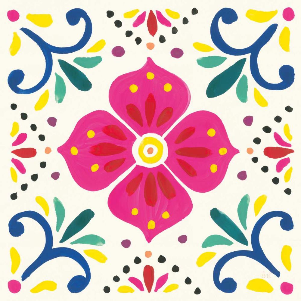 Floral Fiesta White Tile IX art print by Laura Marshall for $57.95 CAD