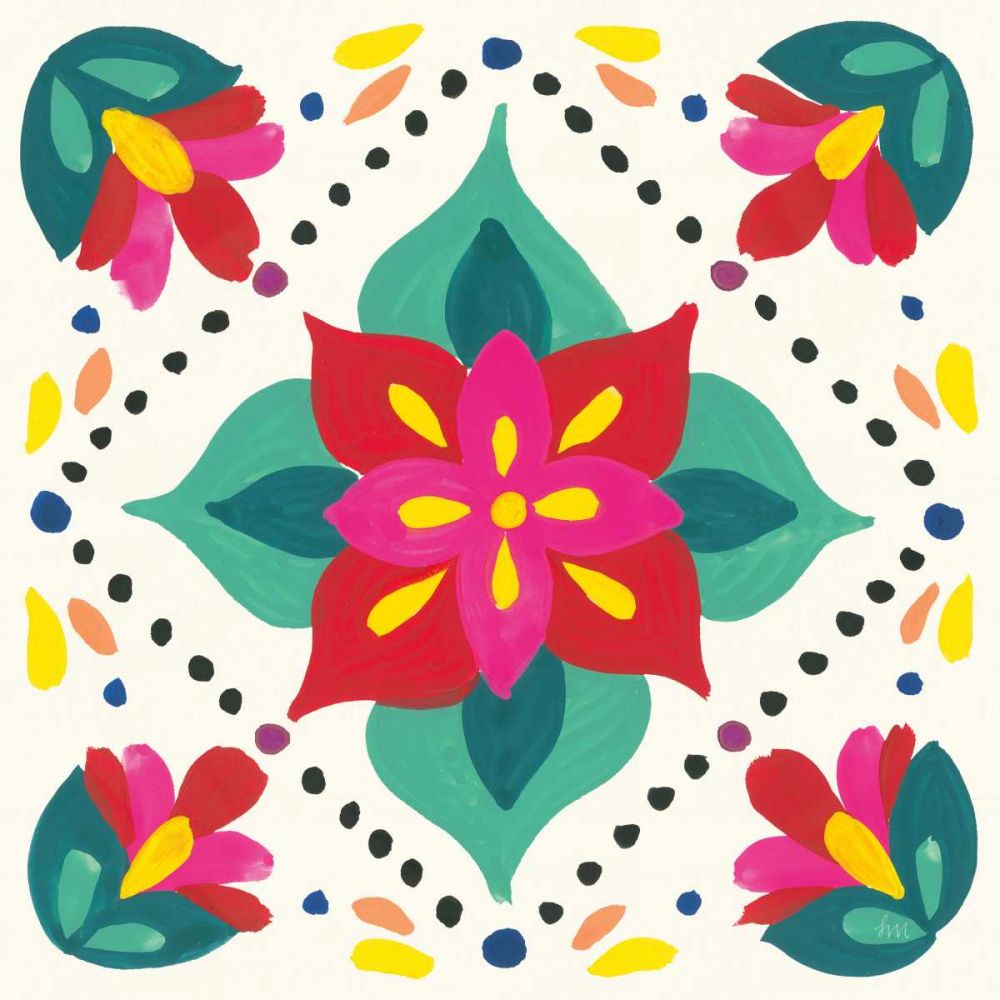Floral Fiesta White Tile XI art print by Laura Marshall for $57.95 CAD