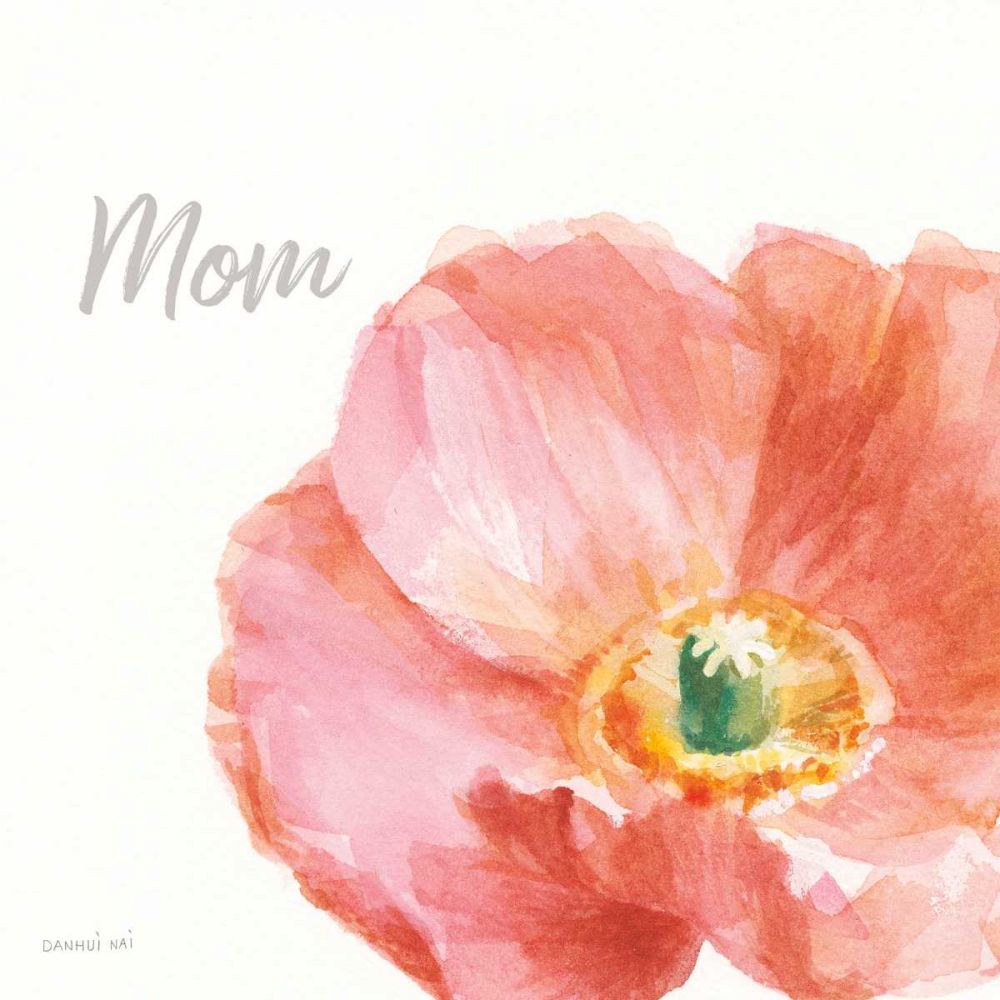Garden Poppy Flipped on White Crop II Mom art print by Danhui Nai for $57.95 CAD