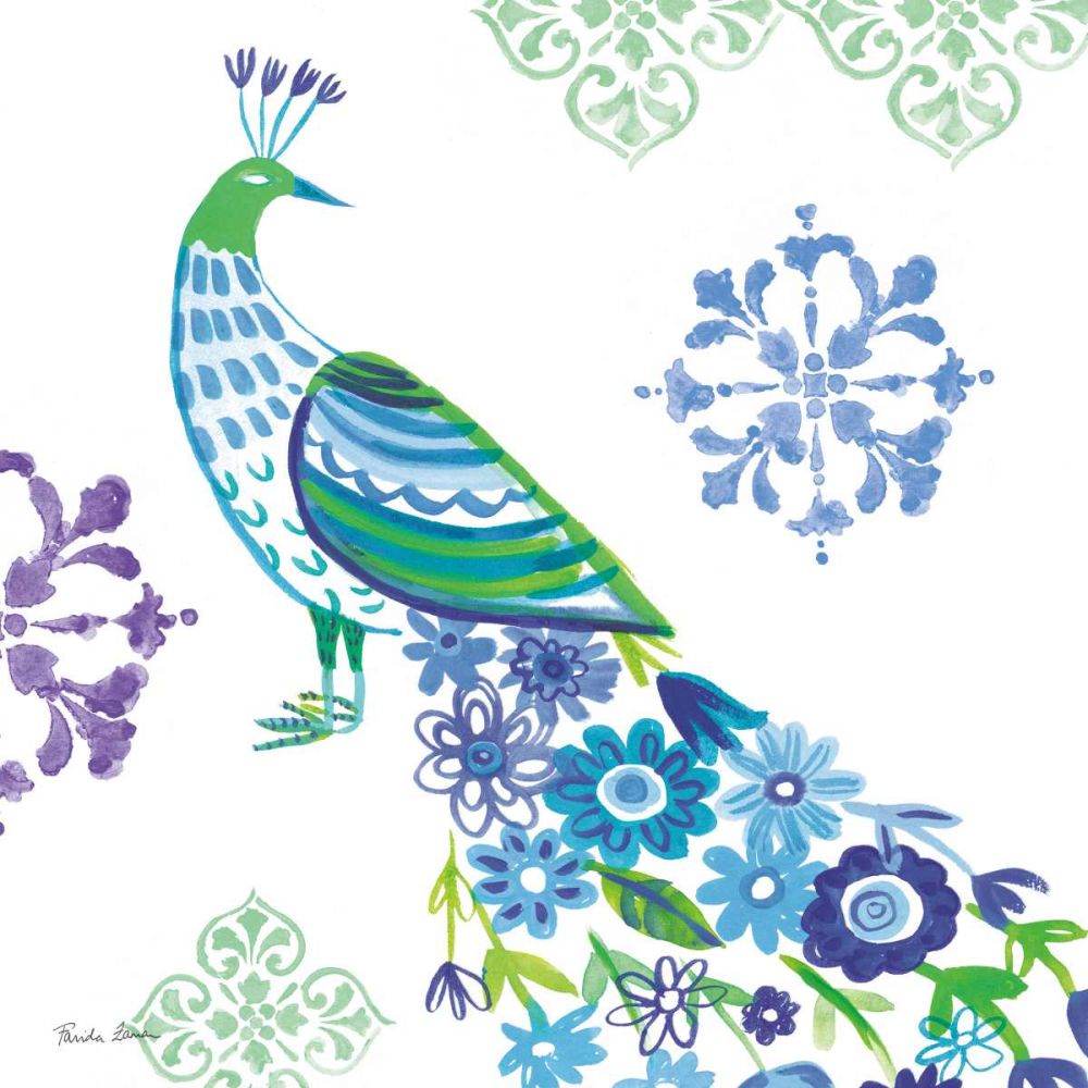 Jewel Peacocks IV art print by Farida Zaman for $57.95 CAD