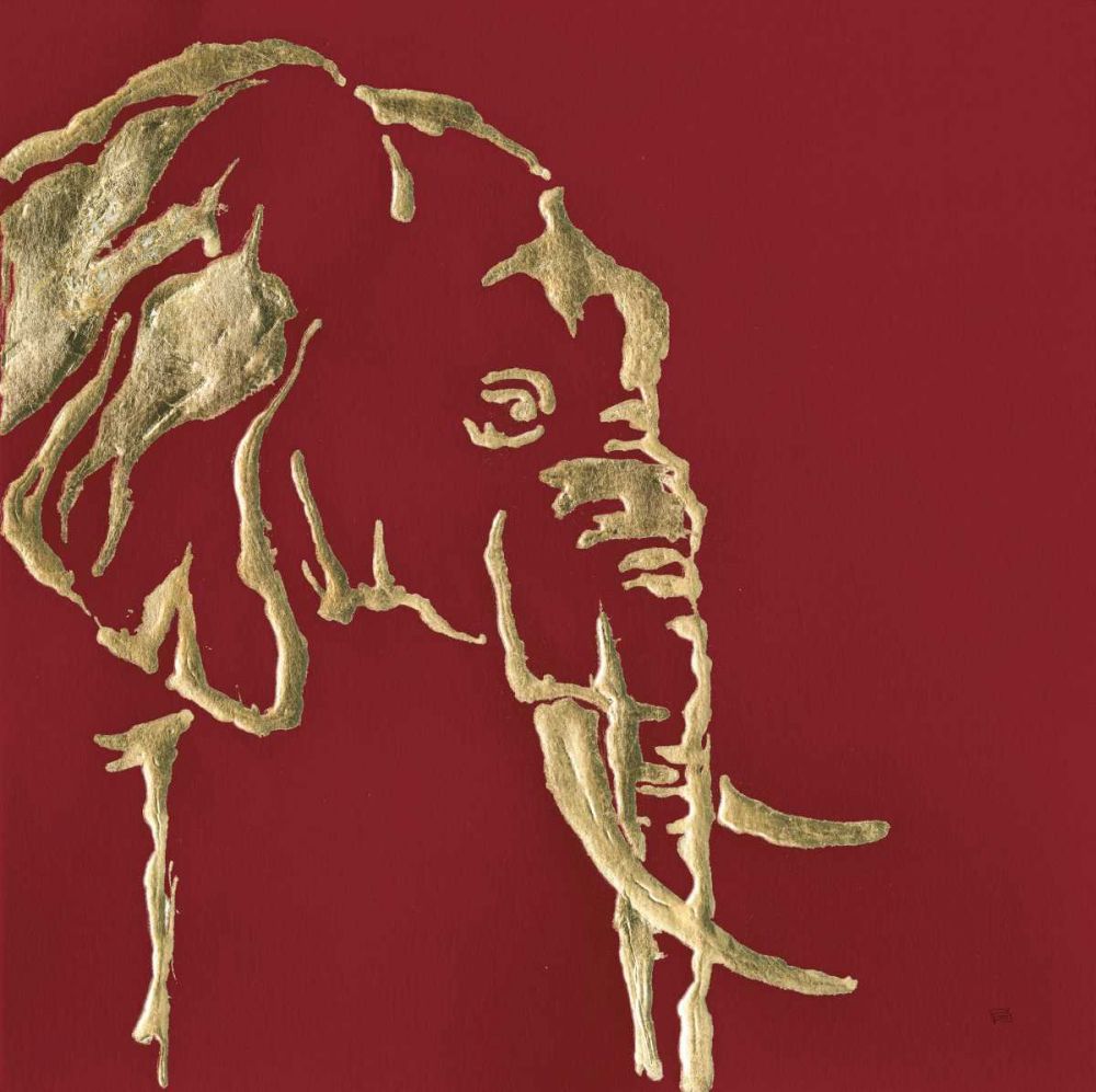 Gilded Elephant on Red art print by Chris Paschke for $57.95 CAD
