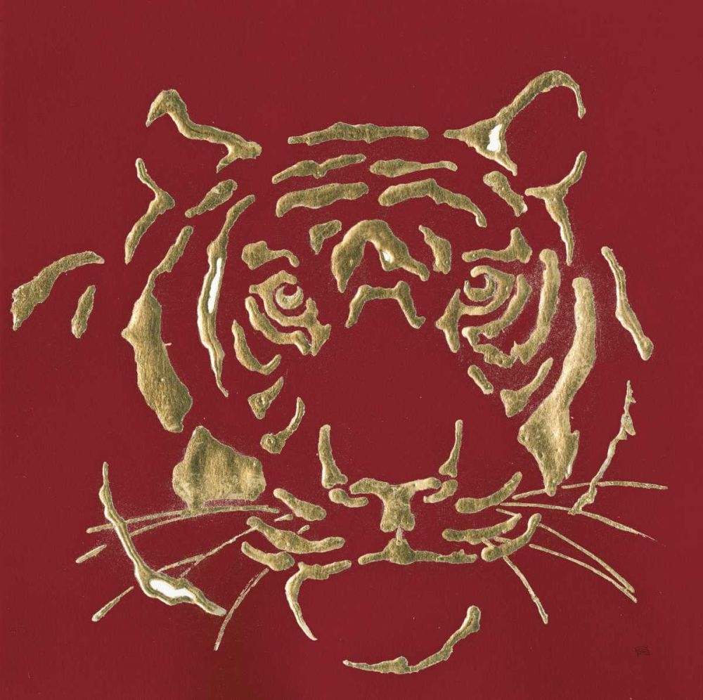 Gilded Tiger on Red art print by Chris Paschke for $57.95 CAD