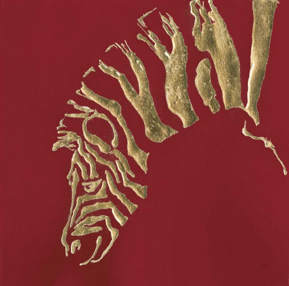 Gilded Zebra on Red art print by Chris Paschke for $57.95 CAD