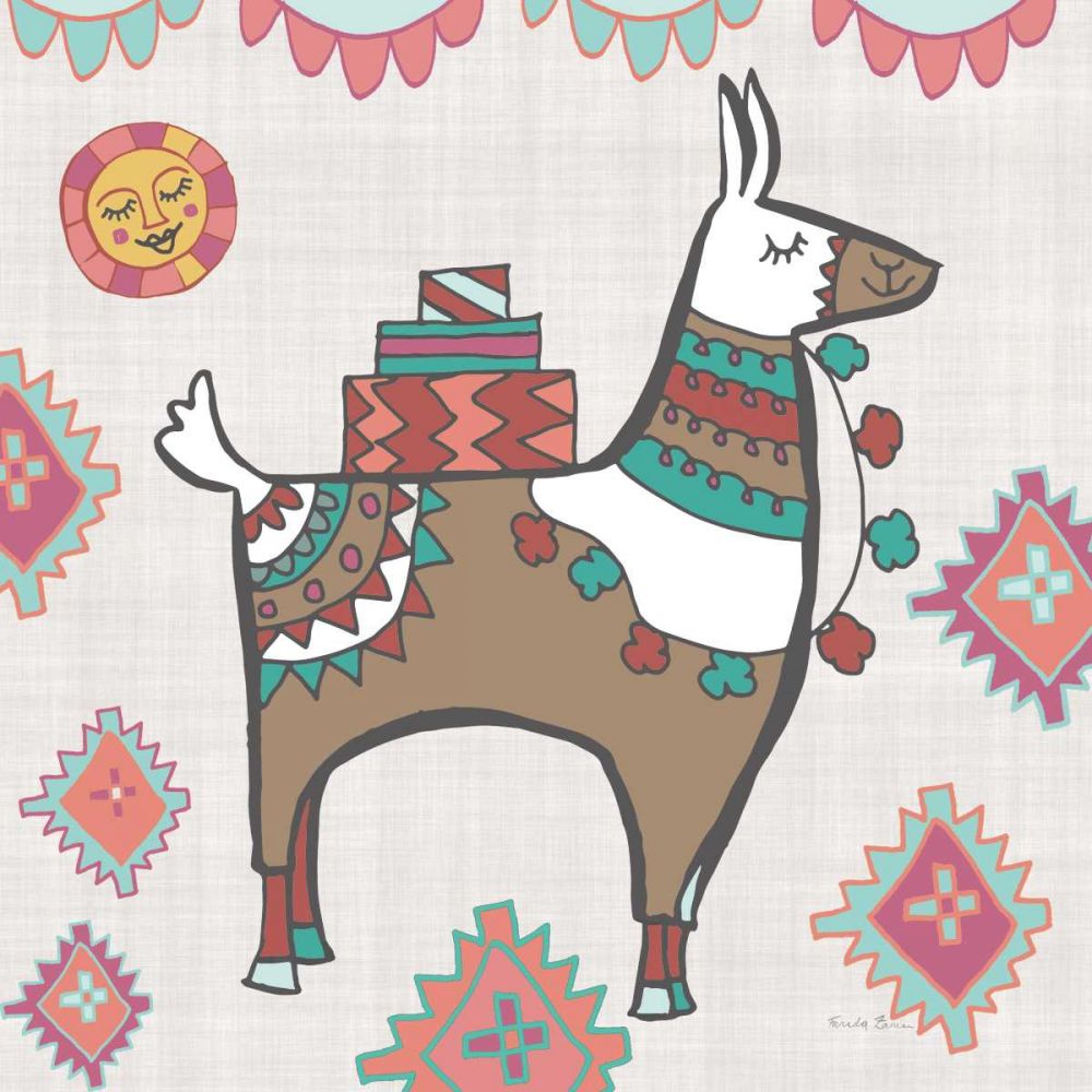 Playful Llamas I art print by Farida Zaman for $57.95 CAD