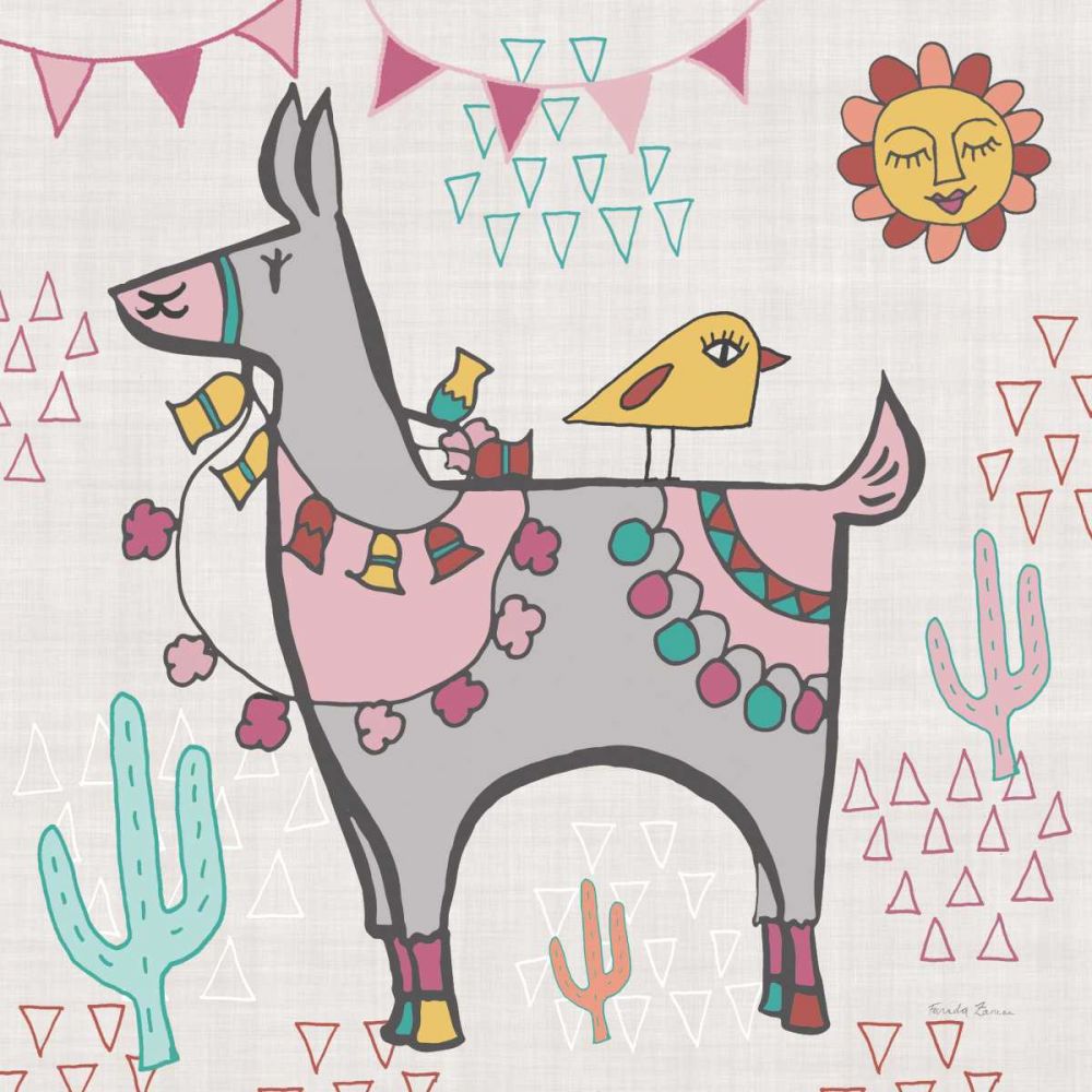 Playful Llamas II art print by Farida Zaman for $57.95 CAD